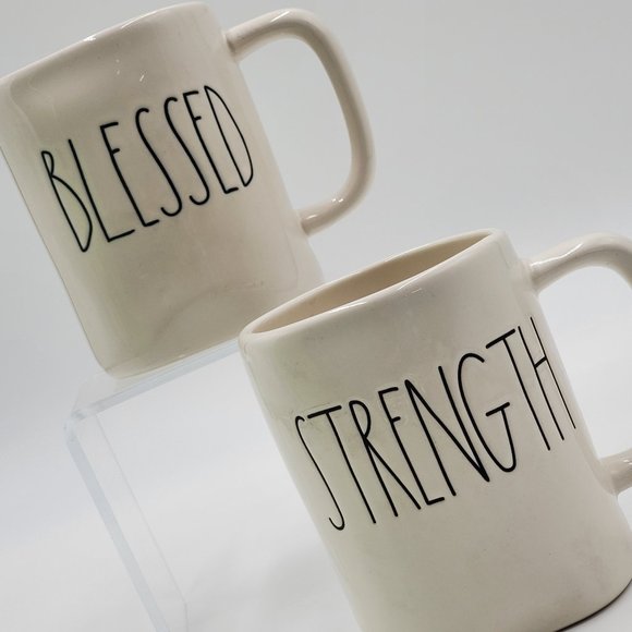 Rae Dunn Other - Rae Dunn Pottery Mugs “STRENGH” & “BLESSED”